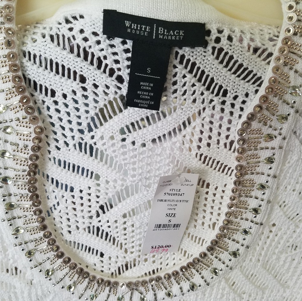 WHBM beautiful White Tunic Sweater - Picture 7 of 9